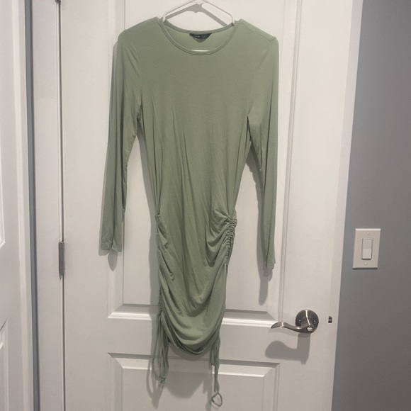 Shein Ruched Drawstring Side Rib-knit Dress - Picture 2 of 2